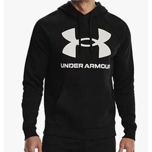 UNDER ARMOUR Rival Fleece Big Logo Black Hoodie Size XL 1357093 BRAND NEW
